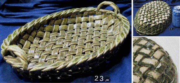 23 BANDEJA CERAMICA TRENZADO CESTA